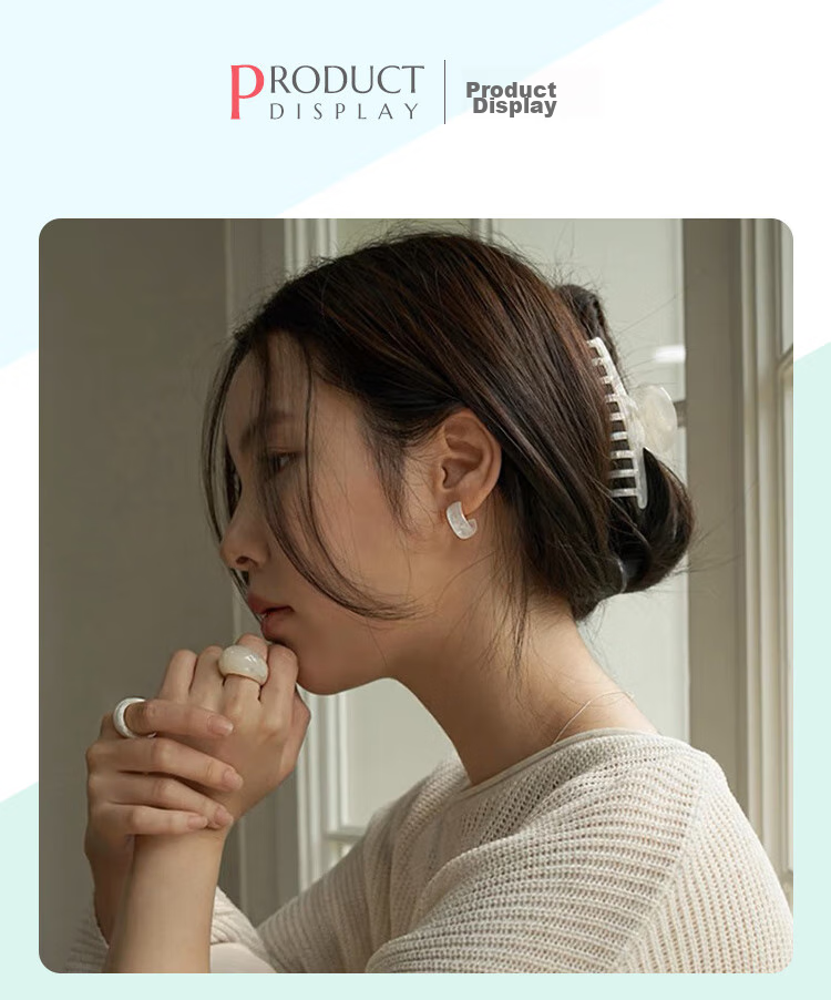 CHIMERA Vintage French Acetate Hair Claw Clip for Women, High-End Hairpin, Back of Head Shark Clip, Mid-Autumn Festival Gift 4