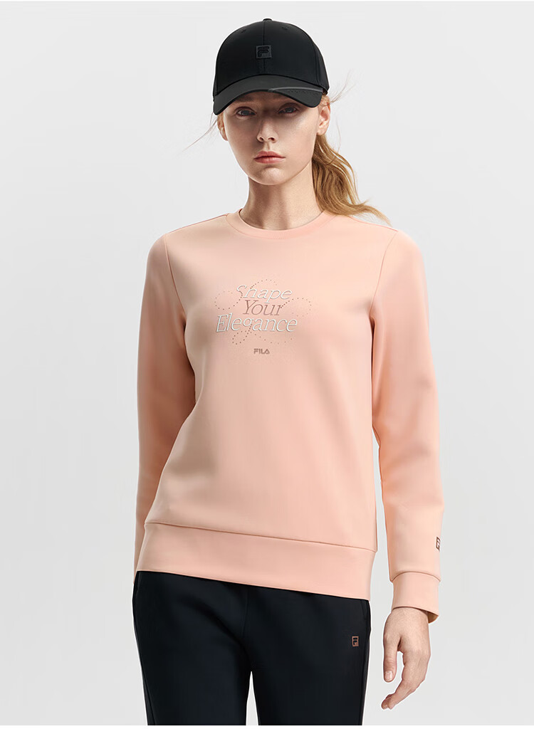 FILA Official Women's Pullover Hoodie, Autumn And Winter Fitness Sports Simple Basic Knit Top 21