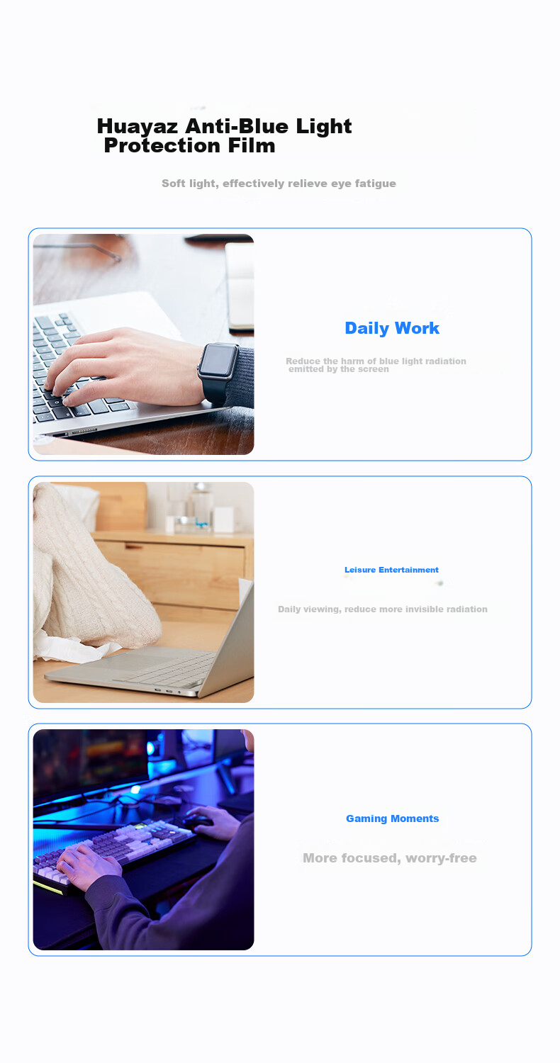 BIAZE Computer Monitor Anti-Blue Light Protective Screen, Eye Protection Anti-Blue Light Radiation Film, Desktop Screen Isolation Cover, Acrylic Hanging Barrier Shield, No Application Required, 23.8 Inches, 16:9 3