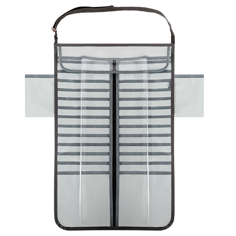 Jindeli 13-Layer 18-Grid Desk Hanging Book Bag, Storage Pouch, Large Capacity Desk Side Storage Bag, Hanging Organizer for Middle And High School Students, Gray DC1932