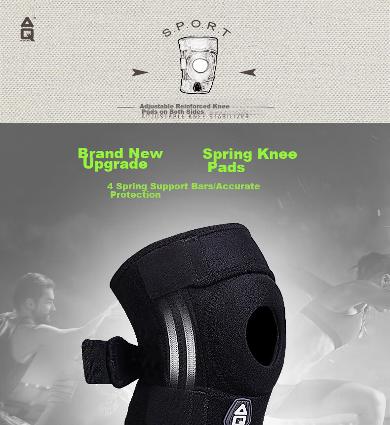 AQ Knee Brace for Sports, Running, Hiking, Badminton, Meniscus Protection, Joint Support, Single Piece, W51501S/M 1