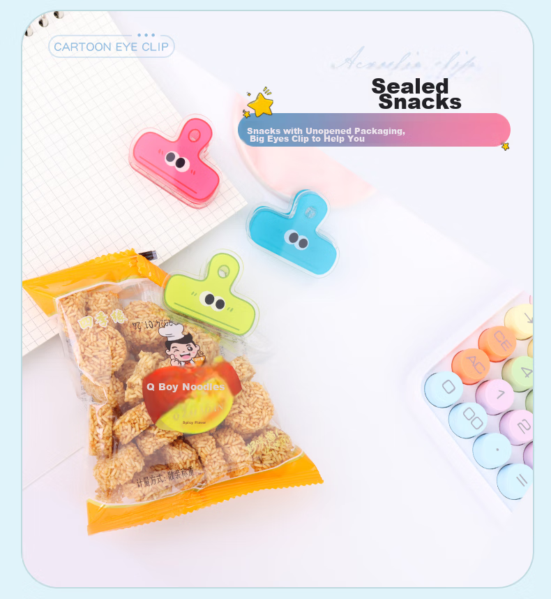 Touch Fish Long Tail Clip, Office Supplies, File And Book Dual-Use, PP Material, Strong Grip, Plastic Material, 3-Pack, Cute Cartoon PP Clips 3