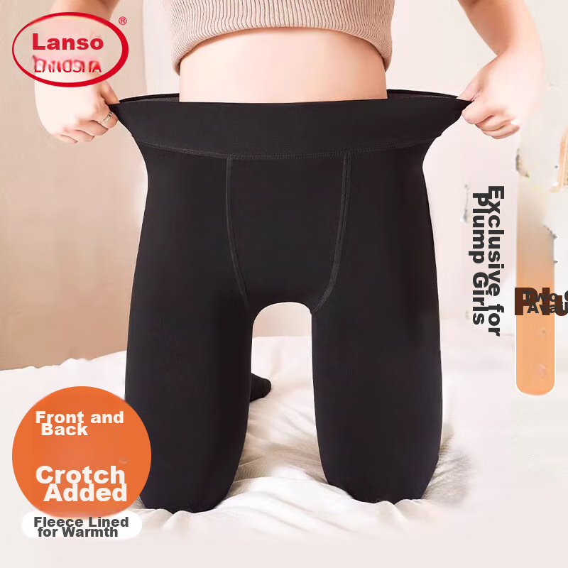 LangSha Women's Leggings, Plus Size, Spring And Autumn Style, Medium-Thick Thin Fleece, for Outdoor Wear, Fleece-Lined, Nude Color, Bare Leg Effect, Pantyhose