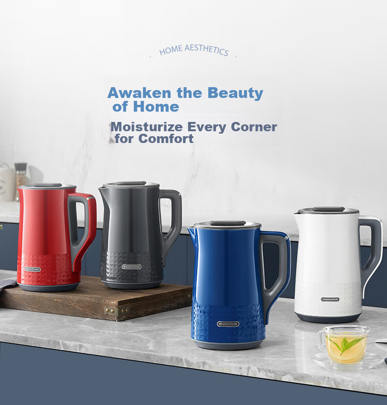 Morphyrichards Soft Sound Electric Kettle, Water Boiler, Hot Water Kettle, Household Constant Temperature Insulated Kettle, 1.5L Stainless Steel 304 Double-Layer Anti-Scalding Real-Time Temperature Display Kettle MR6071 White 24