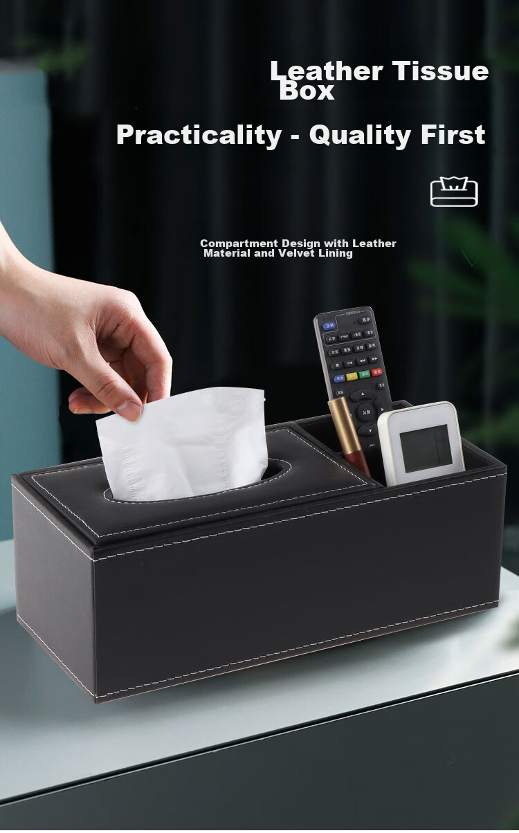 Youjialiangpin Tissue Box, Living Room Napkin Holder, Desktop Storage, Paper Towel Dispenser, Office Business Magnetic Leather Cover 1