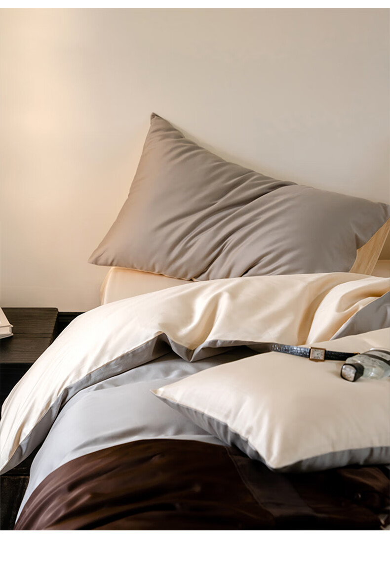 Huangchaojiasi Pure Cotton Four-Piece Bedding Set, 60 Thread Count, 100% Cotton Bedsheet Duvet Cover Set, Duvet Cover 200*230cm, for 1.5/1.8 Meter Bed 7