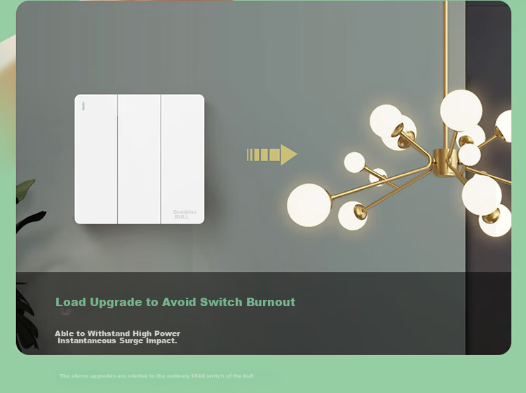 BULL Switch Socket G12 Series Three-Gang Single-Control Switch, 86-Type Large Panel Switch G12K311, Ivory White 11