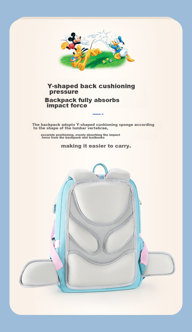 Disney Children's Backpack for Primary School Students, Mickey Mouse Design for Grades 1-3, Boys And Girls Double Shoulder Gift Backpack SM11953 Navy Blue 4