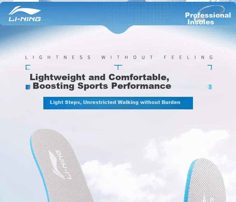 Li-Ning Insoles for Men's And Women's Sports Shoes, Children's Running Shock-Absorbing Anti-Odor Basketball Height-Increasing Sweat-Absorbing Breathable Military Training 43 17