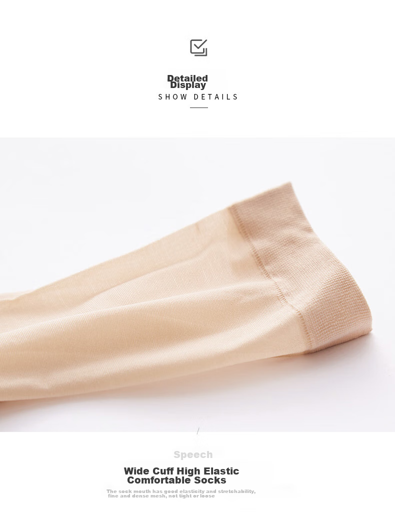 LangSha Women's Thigh-High Stockings, Spring And Summer, Non-Slip Sole, Sweat-Absorbing, Ultra-Thin, Anti-Snagging, Wear-Resistant, 7A Antibacterial, Nude And Transparent Mid-Calf Socks 17