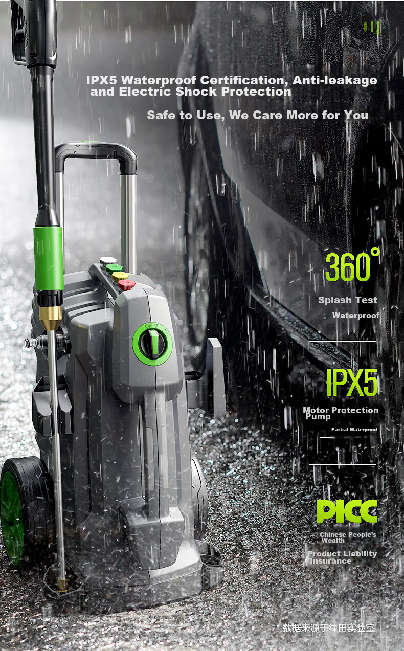 LUTIAN High-Pressure Car Washer, Garden Cleaning Powerful Flush Spray Gun, Washing Machine, High-Power Car Cleaning Tool, Household Hercules 9