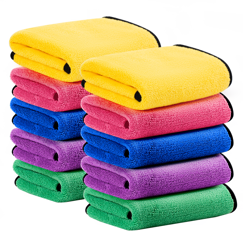 CHUSHE Microfiber Cleaning Cloth, 30*30cm, Pack of 10, for Car Washing, Glass Cleaning, Kitchen And Furniture Cleaning, Square Towel