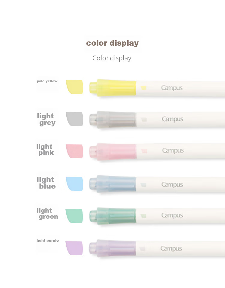 KOKUYO Campus Soft Dual-Tip Highlighter Pen for Students, Light Gray/gray, 1 Pack, WSG-PMW102M 3