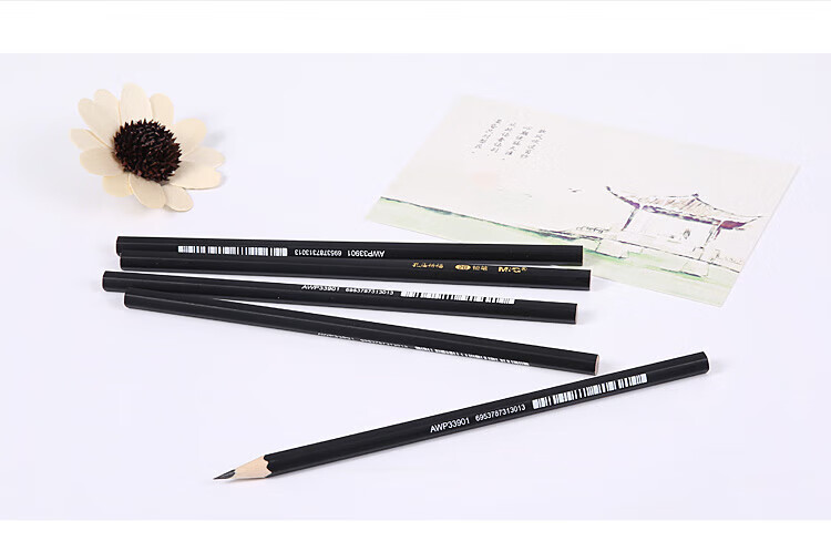 M&G Hexagonal Natural Wood 2B Pencils Student Exam Office Use 12-Pack AWP33901 2