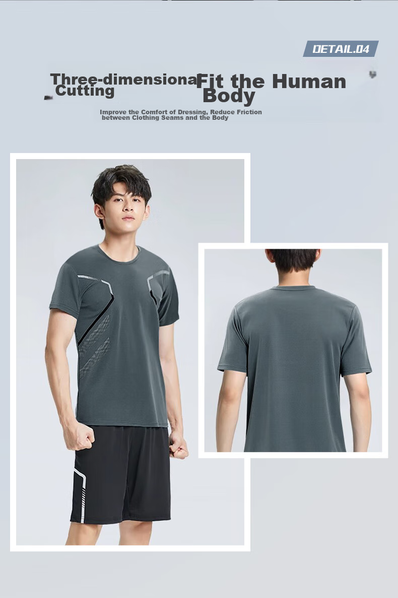 VICTORIATOURIST Men's Sports Set, Indoor Running Quick-Dry Shirt, Soccer Training Suit, Basketball And Badminton Outfit, Casual Set 8