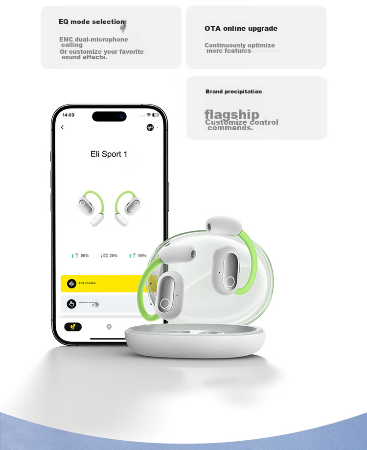 BASEUS Eli Bluetooth Headphones, Over-Ear Open-Style Comfortable Non-In Sports Running Noise-Cancelling Business Suitable for Huawei Xiaomi, White 27