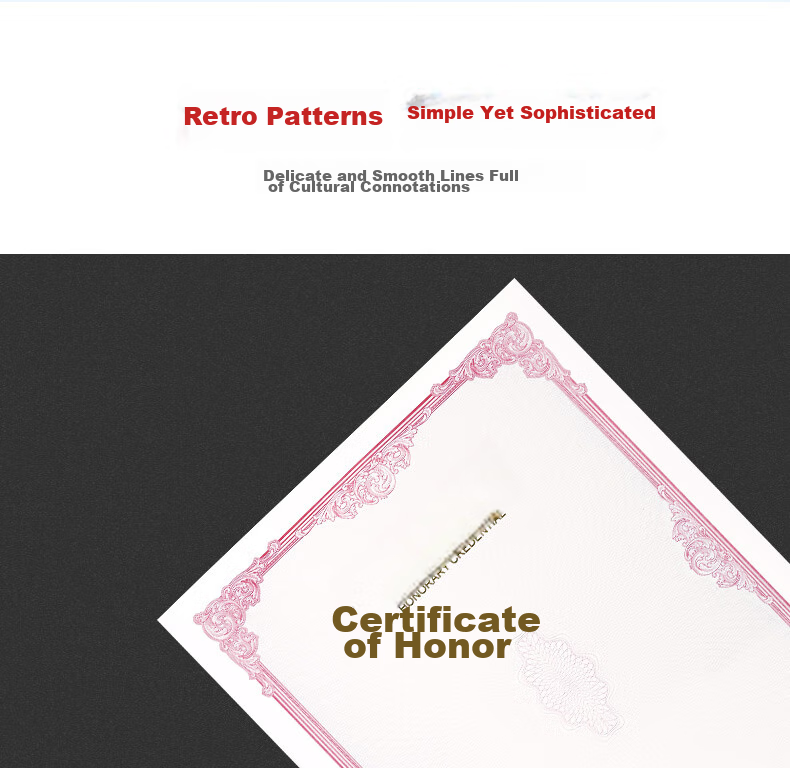 Befon A4 Certificate Inner Pages, Graduation Certificate Award Inner Pages, School Enterprise Commendation Award Certificate Printing Paper, Office Stationery, Red, 10 Sheets, 0341 4