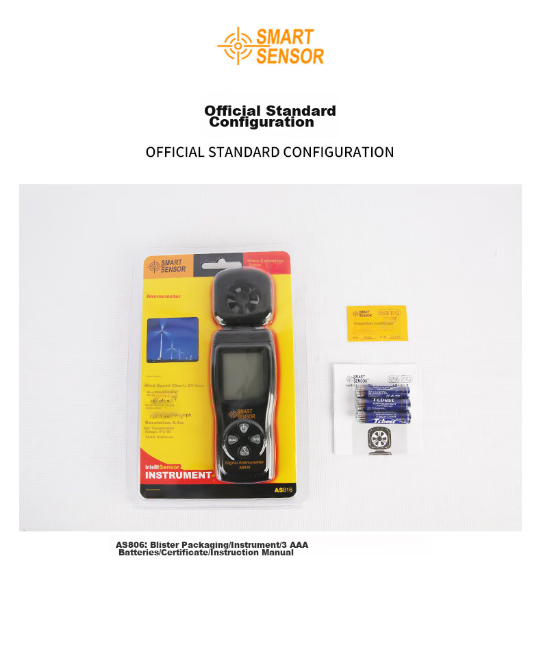 Xima AS816 Anemometer, Wind Thermometer, Wind Speed Meter, High-Precision Wind Speed Measuring Instrument 11