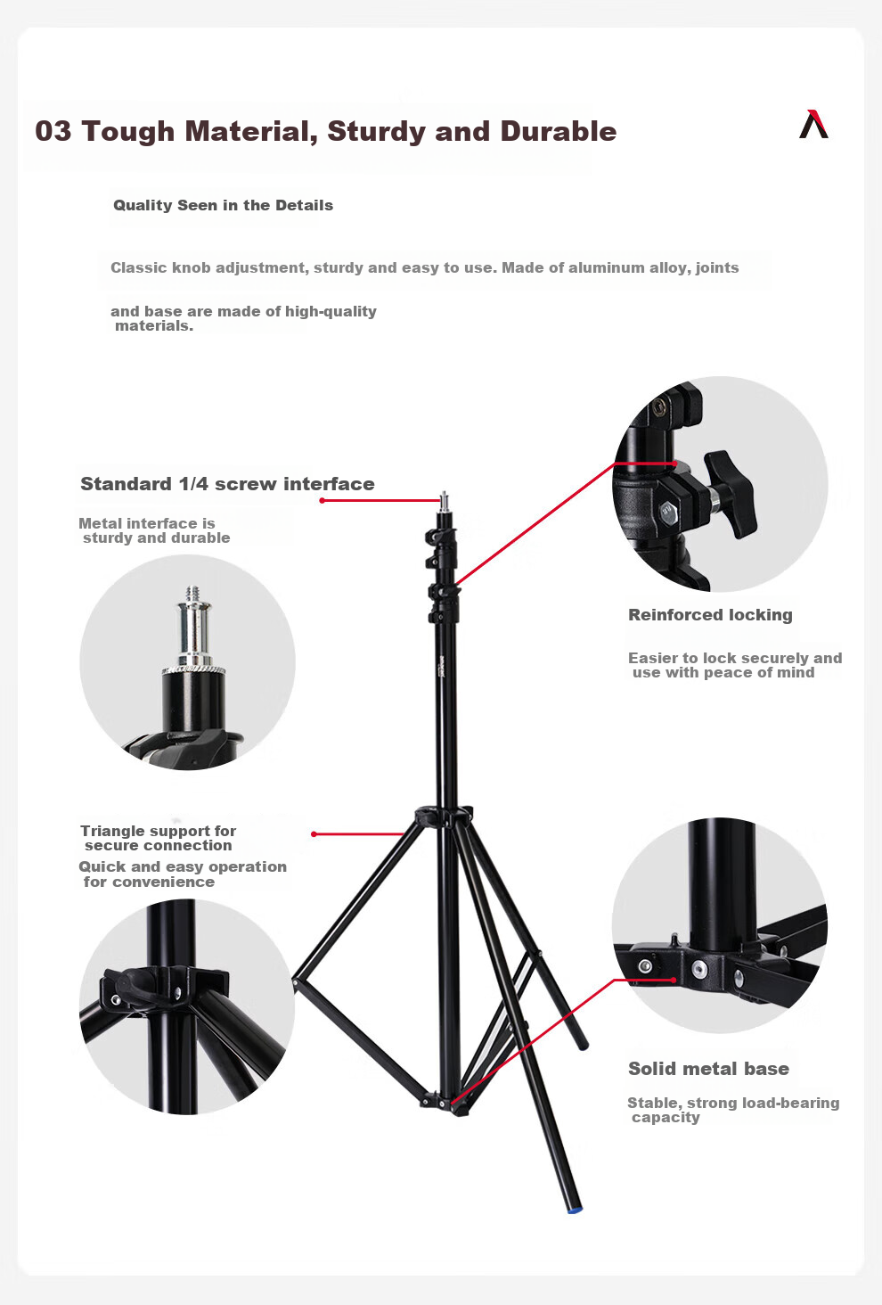 Aputure Live Streaming Fill Light Stand, Crossbar Dual-Use Light Stand, Tripod, Photography Support Frame 3