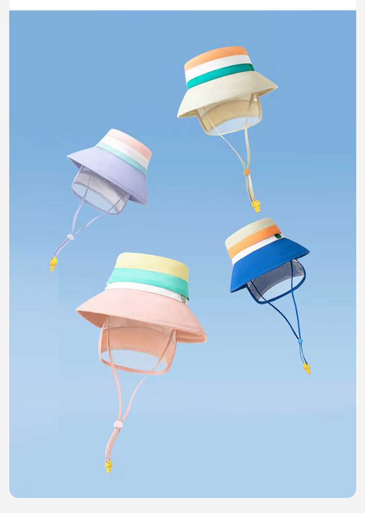 Lemonkid Children's Sun Protection Hat for Boys And Girls, Summer Sun Hat, Fisherman Hat, Shawl Bucket Hat, Grape Milkshake Color, Size 50 4