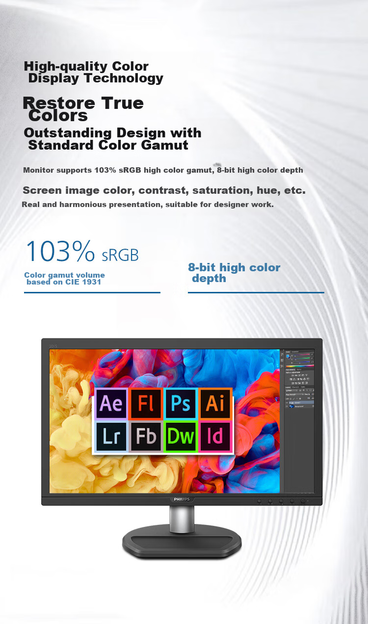 PHILIPS 19.5-Inch High-Definition Monitor TUV Low Blue Light Eye Protection No Flicker VGA+HDMI Wall-Mountable Office Computer Display Screen 201S8LHSB2 5