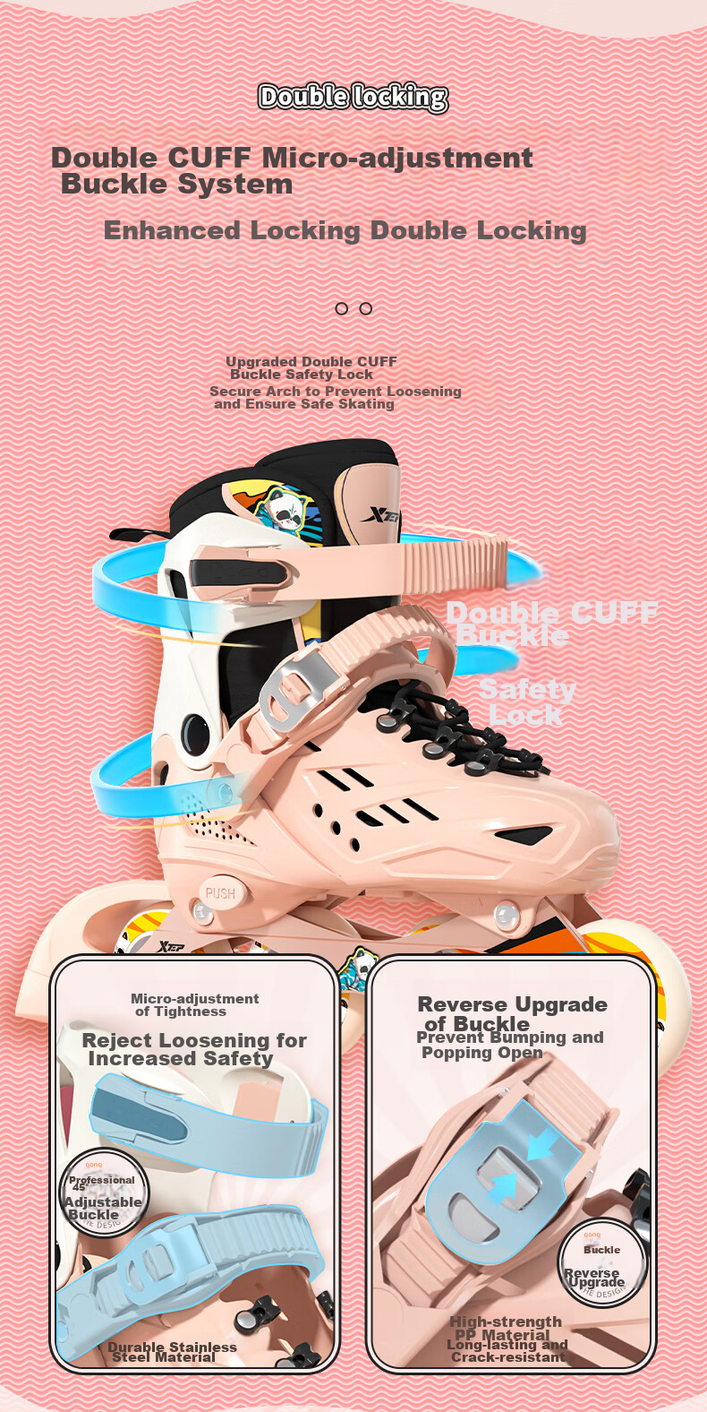 XTEP Roller Skates for Children, Inline Skates for Girls, Skateboard Shoes for Boys [Essential for Primary And Secondary School Roller Skating Courses] 7