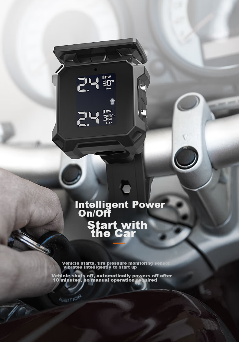 Victon Victon Motorcycle Tire Pressure Monitoring System, Electric Vehicle Solar-Powered Voice Alarm Tire Monitor 12