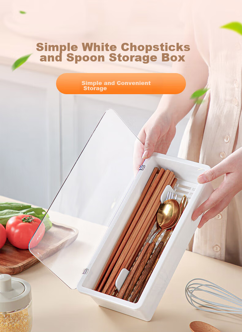 YIJUKE [Wall-Mountable/Countertop] No-Drill Chopstick Storage Box, Draining Chopstick Tube, Chopstick Organizer Rack, Chopstick Cage, Wall-Hanging Style 1