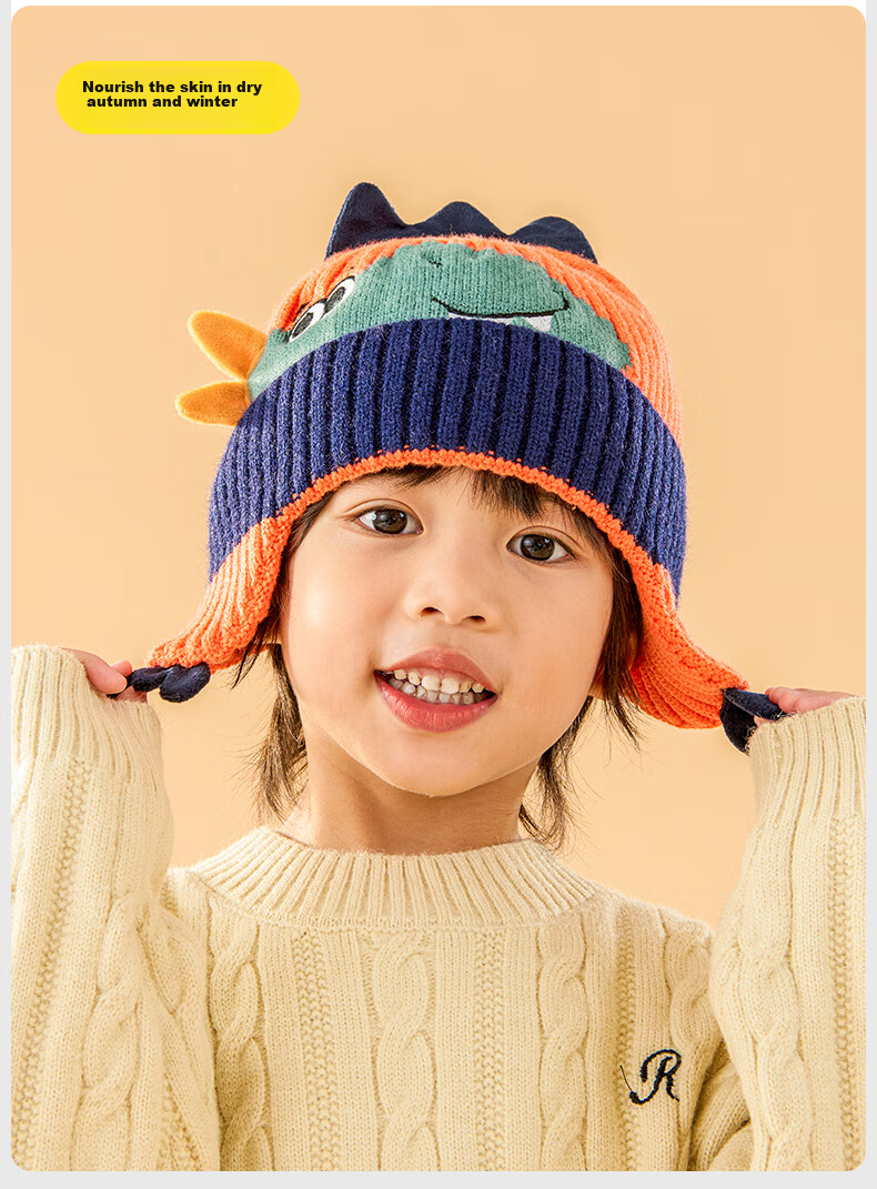 Moremerry Children's Hat, Autumn And Winter Ear Protection, Boys And Girls Warm Knitted Hat, Baby Student Fashionable Cap, Pink 17