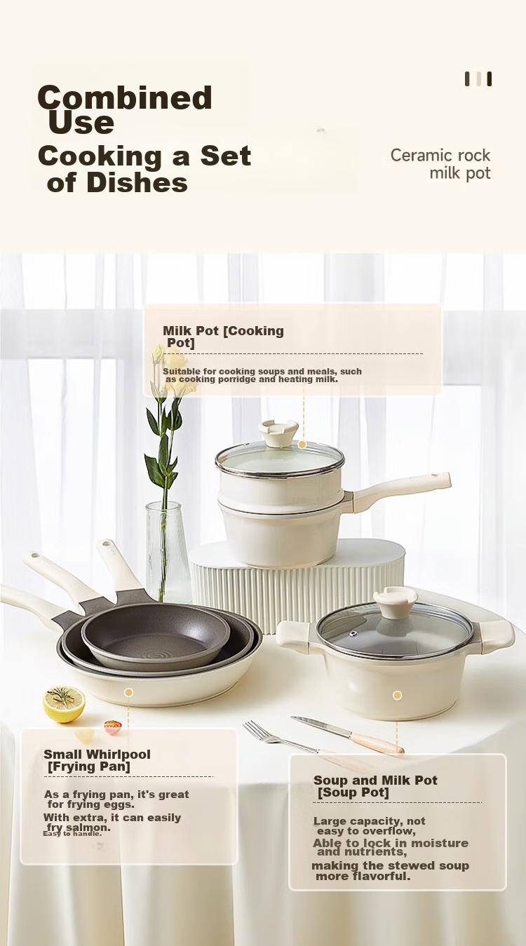 REDCHEF Ceramic Milk Pot with Titanium Baby Food Pot 18cm Infant Small Milk Pot Non-Stick Bottom for Gas Stove And Induction Cooker 11