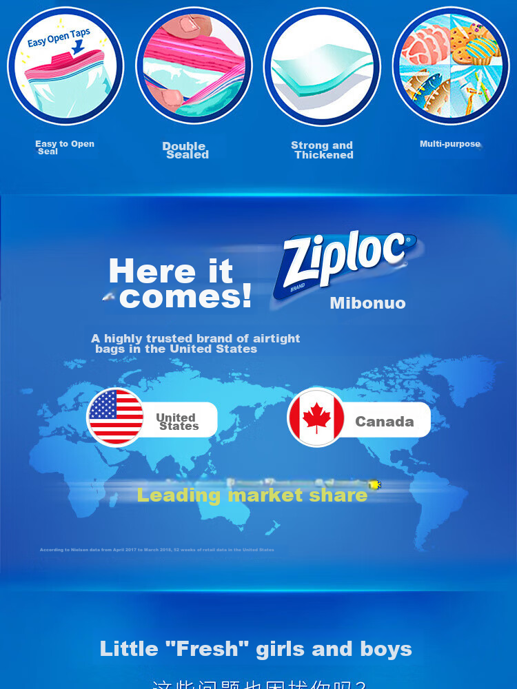 Ziploc Double-Seal Resealable Bags Medium Size 70 Count Food Storage Bags 2