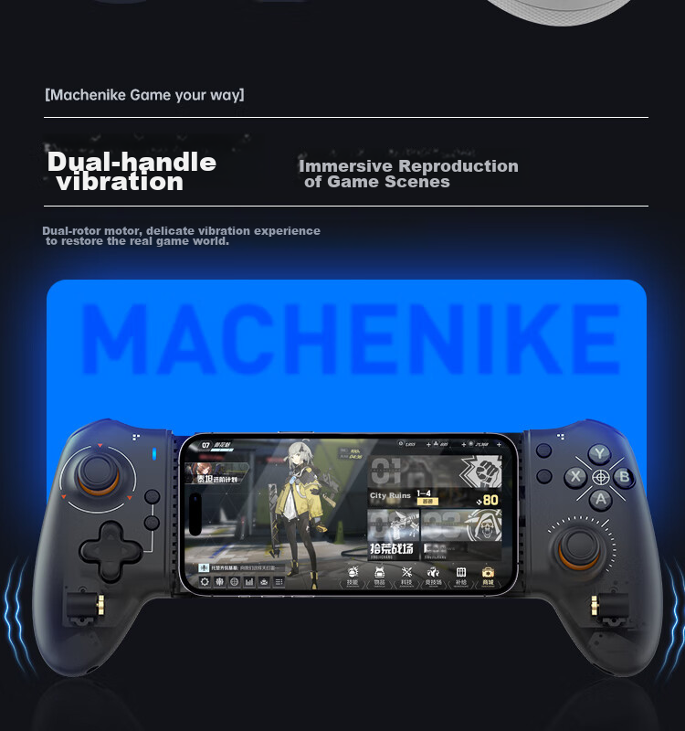 MACHENIKE GP5 Wired Bluetooth Mobile Game Controller, Extendable Gamepad for Android Switch, Apple Ios, Genshin Impact, Arknights, DNF, Gray 7