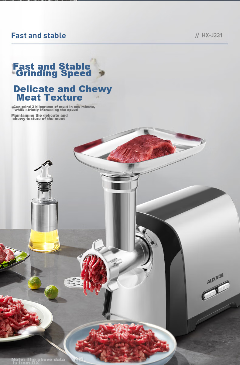 AUX Meat Grinder Sausage Stuffer, Multi-Functional Electric Home And Commercial Use Mincer And Mixer, Meat Chopper, Garlic Crusher, Large 400W Power Sausage Stuffing Machine for Sausages And Sausage Casings 7