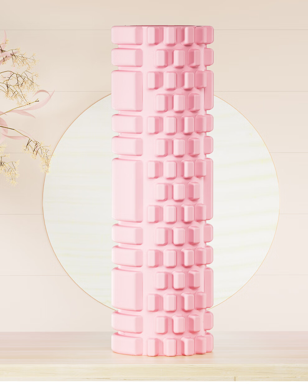 PROIRON Puli'ai Yoga Column Foam Roller Muscle Relaxation Solid Massage Stick Calf Roller for Beginners, Pink 19