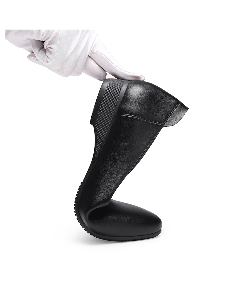 Chuwang Comfortable Leather Shoes for Women, Kitchen And Restaurant Waitress Work Shoes, Flat Spring And Summer Style 2002 Black Size 39 14