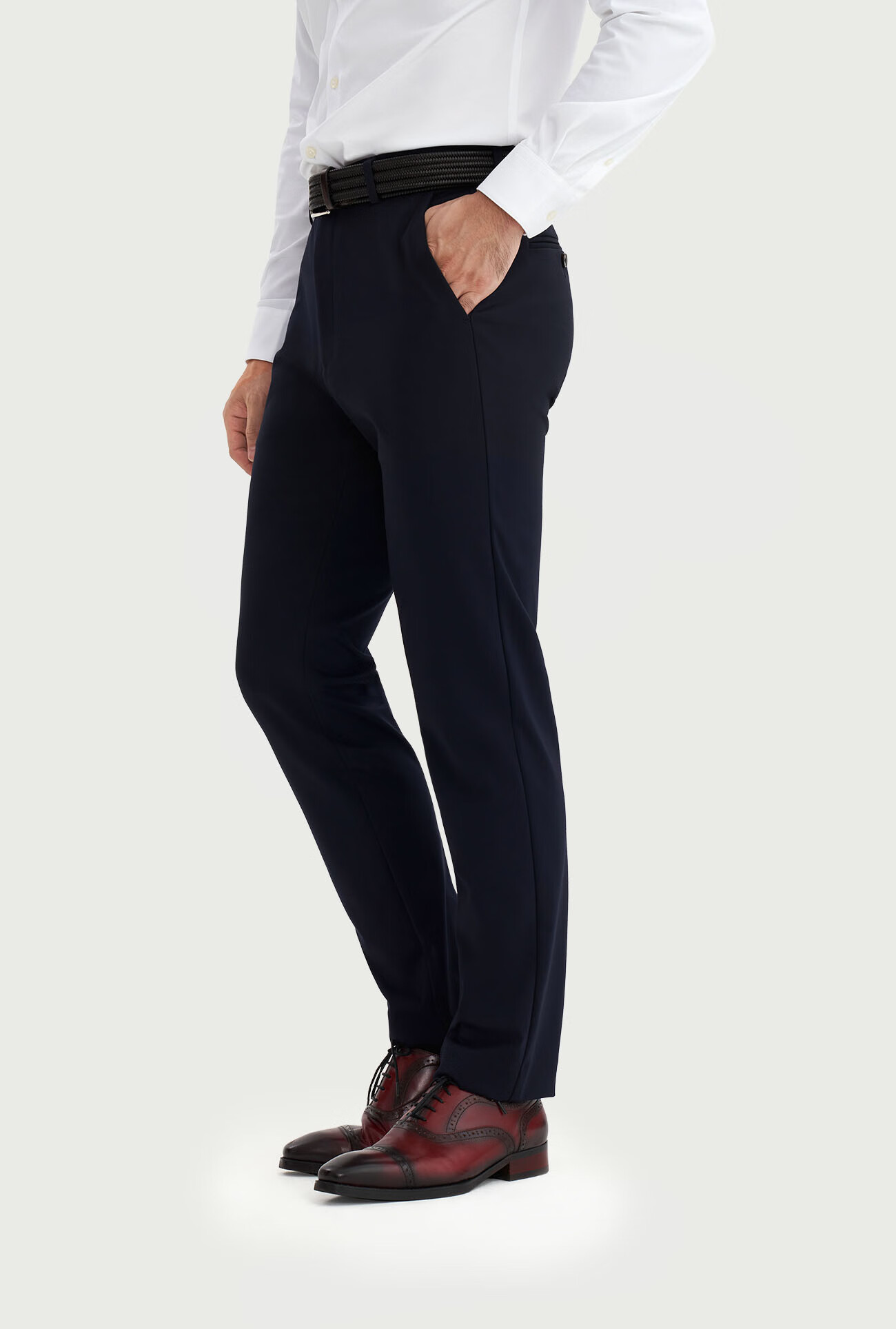 OUDING First-Class Black Diamond Dress Pants for Men, Easy-Care, High-Elasticity, Wrinkle-Resistant, Business Casual Trousers, Black Diamond, Size 38 11