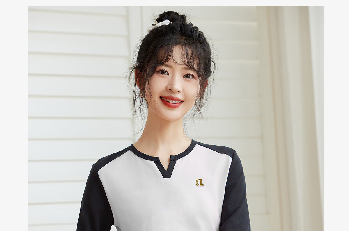 Halo Queen Long-Sleeve T-Shirt for Women, Wilderness Maillard Style Spring And Autumn Raglan Sleeve Rabbit Base Shirt Casual New Product H143T2017 5