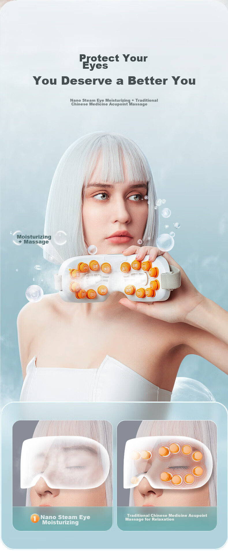 Manyue Q7 Eye Massager, Steam Atomization Eye Care Device for Adults, Eye Massage Mask, Birthday Gift 2