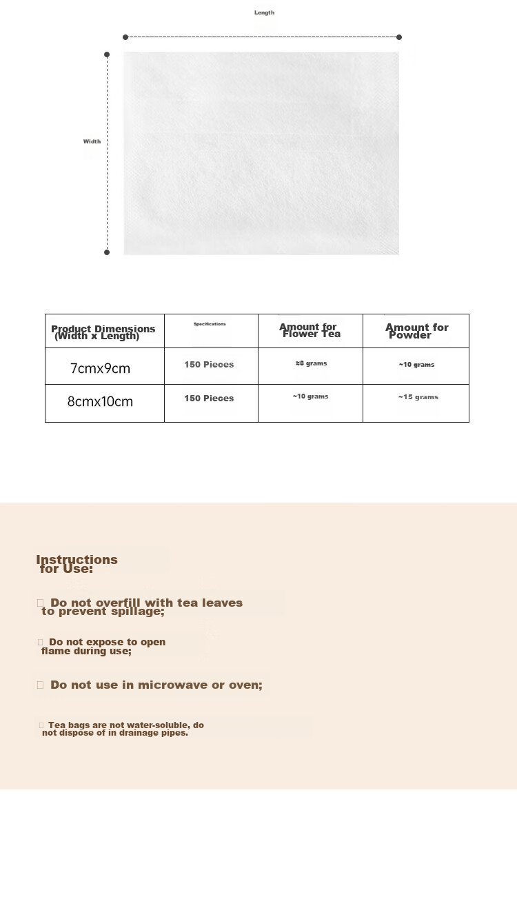 MAXCOOK Tea Bag, Disposable Corn Fiber Tea Infuser Bags, Soup And Marinade Strainer Bags 8*10, 150 Pieces MCPJ0085 6