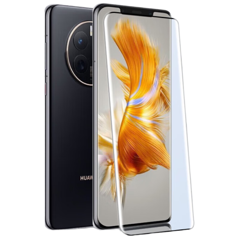 Baozou [Compensation for Defective Products] Tempered Glass Screen Protector for Huawei Mate50 Pro, HUAWEI Mate50RS Phone Film, Curved Full-Screen Coverage, HD Anti-Scratch Anti-Fingerprint Protective Film