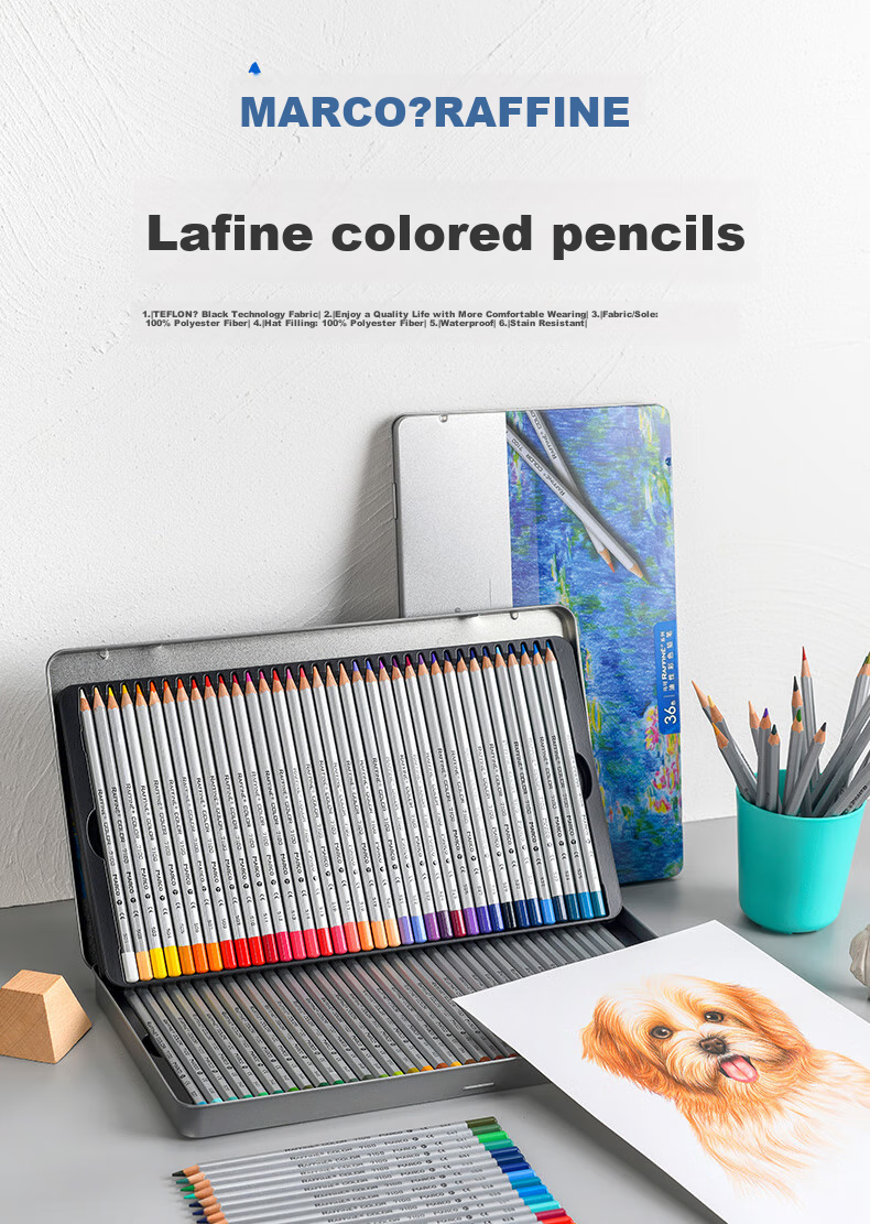 MARCO [Super Popular] MARCO (MARCO) 72-Color Oil-Based Colored Pencil Drawing Set, Art Professional Design Tools, Hand-Drawing Children's Gift for Back to School 2