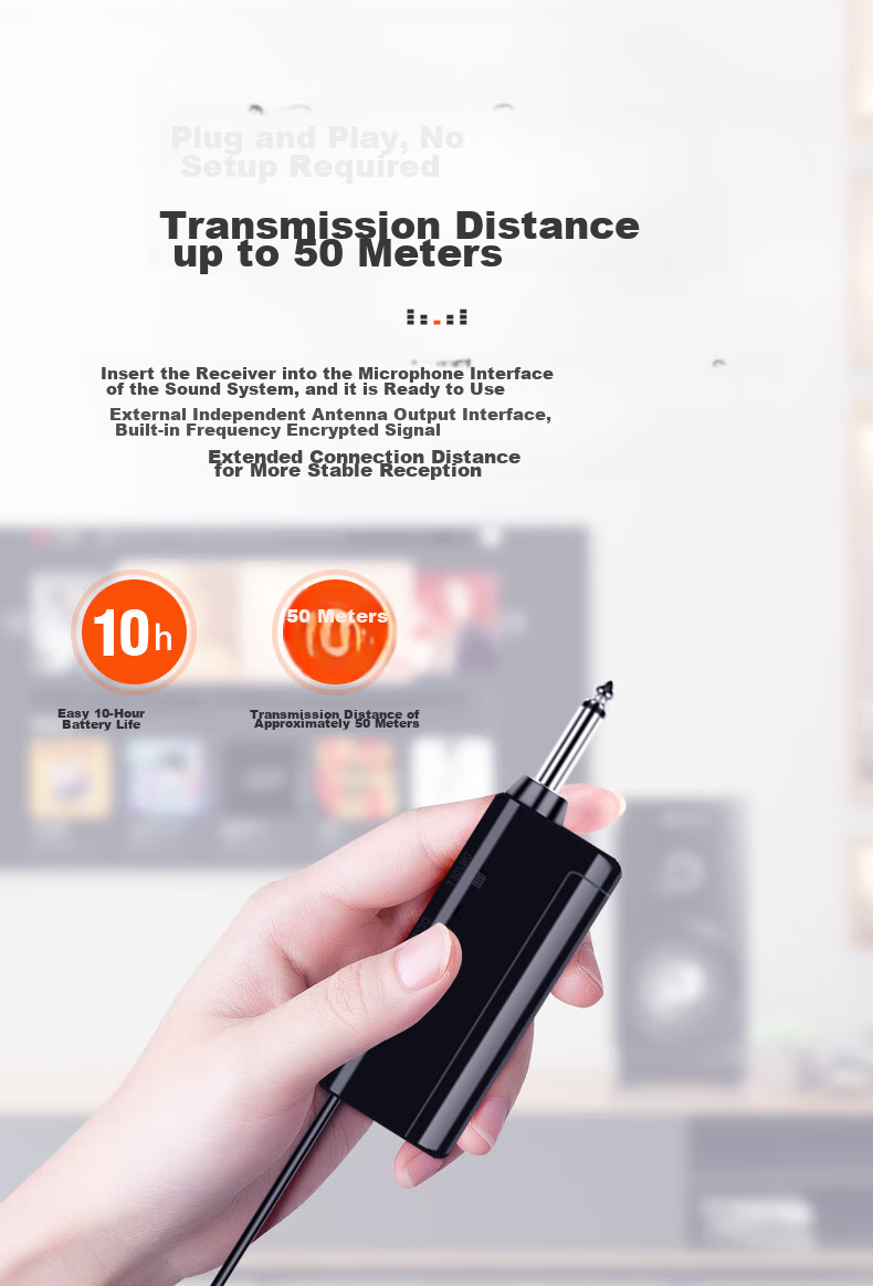 Haomuren Wireless Microphone Rechargeable Universal Mic for Home KTV, Professional Singing, Stage Hosting, Speeches, Karaoke, Meetings, Outdoor Use with Speaker, Amplifier, FM Receiver, Universal 12