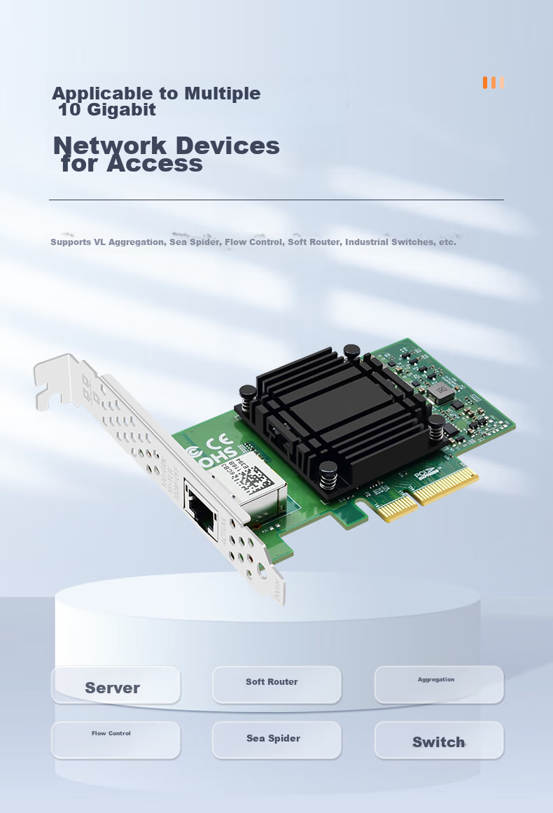 EB-LINK PCI-EX4 10 Gigabit Single-Port Server Network Card with AQC107 Chip, 10G Electrical Port Gaming Network Adapter, Supports 10G/5G/2.5G/1G Speeds, WOL Wake-O 9
