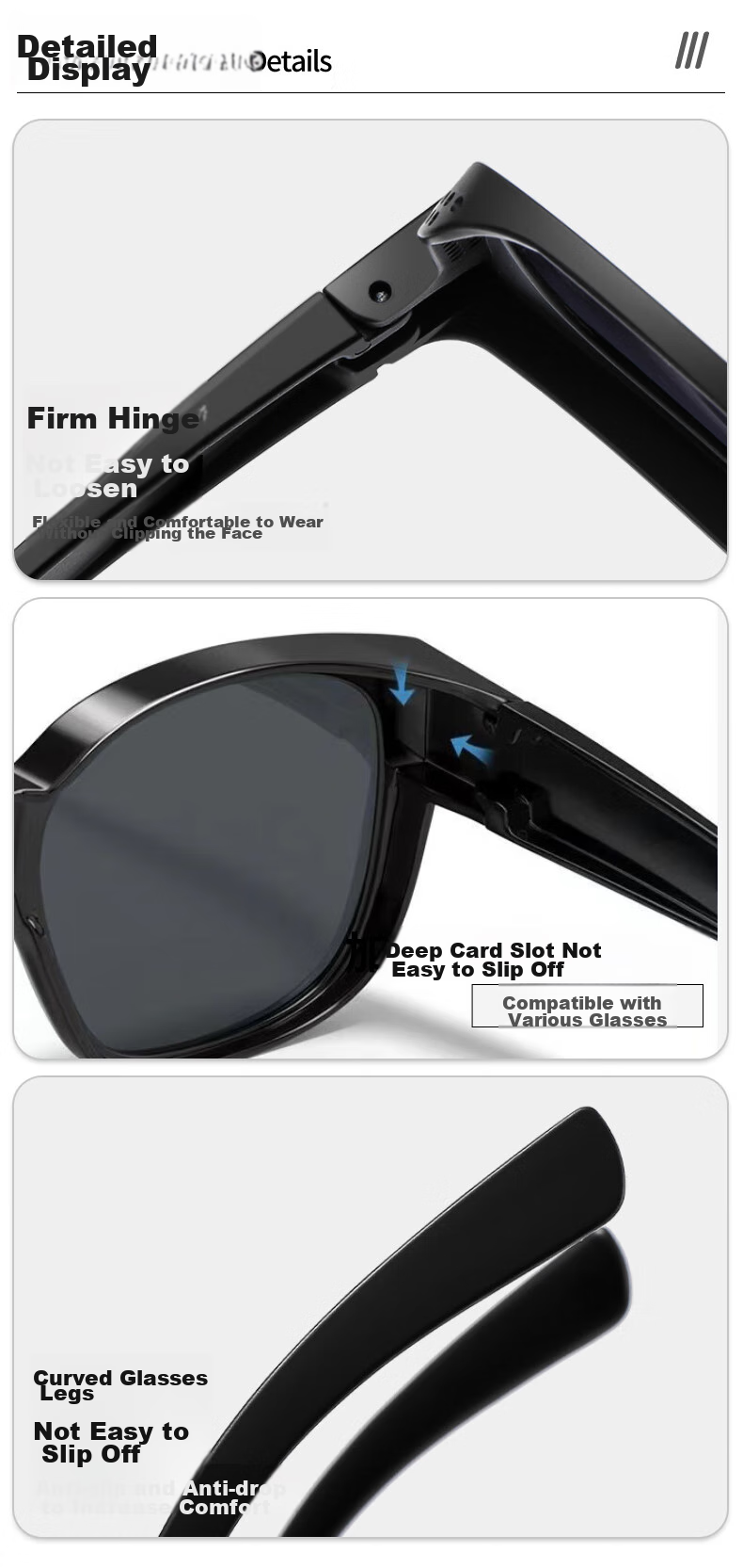 HB Sand Black Frame Night Vision Polarized Goggles, Anti-Glare for Driving at Night, Can Be Fitted with Prescription Glasses, Sunglasses 3
