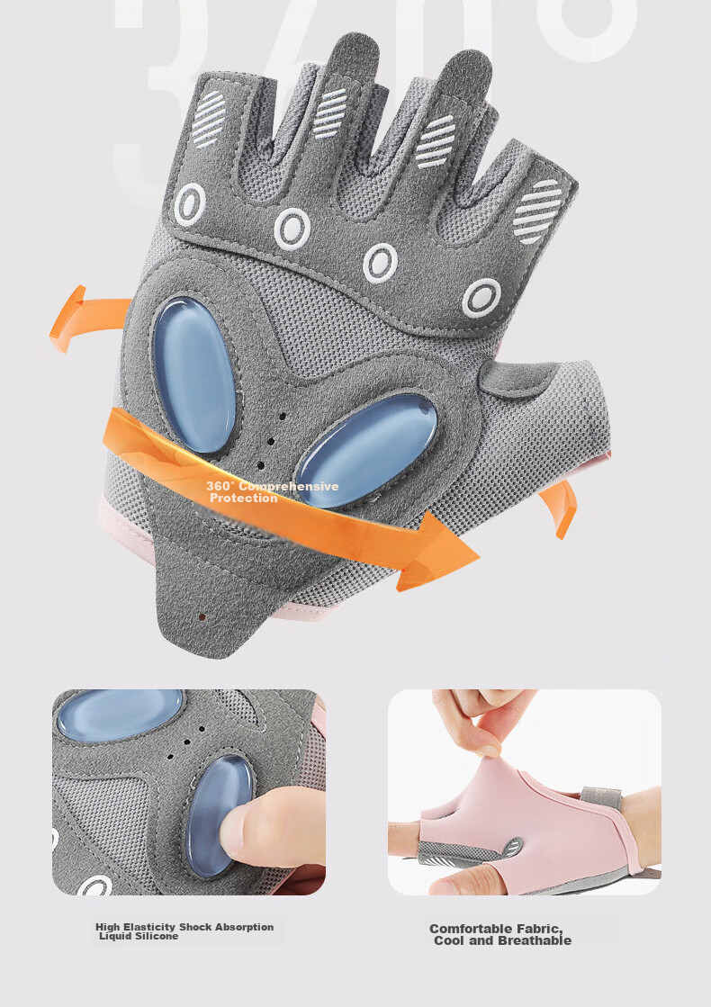 NAILEKESI N Fitness Half-Finger Gloves for Men And Women, Dumbbell Pull-Up Bar Weightlifting Training, Non-Slip Wear-Resistant Cycling Palm Protectio 7