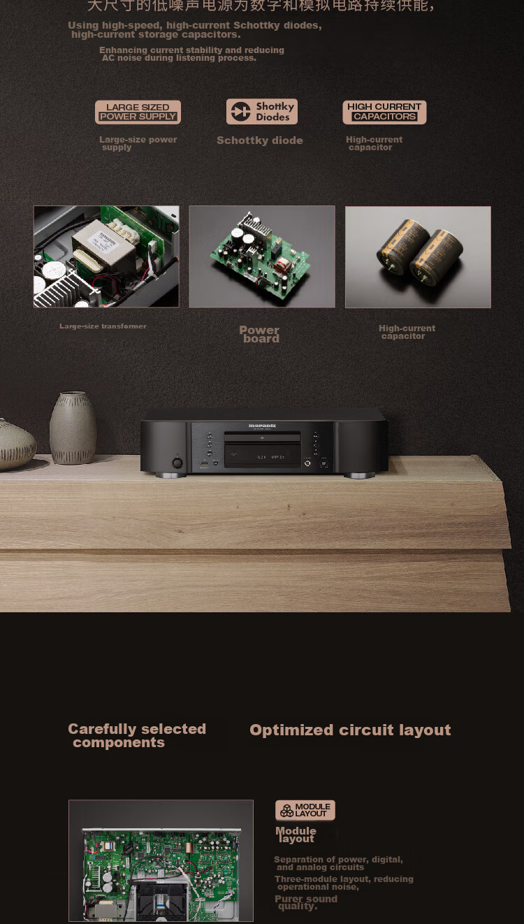 MARANTZ CD6007/K1B CD Player, CD Audio System, Home Theater Hi-Fi Audiophile Sound, New Sound Tuning, Supports CD/USB Playback, Black 6