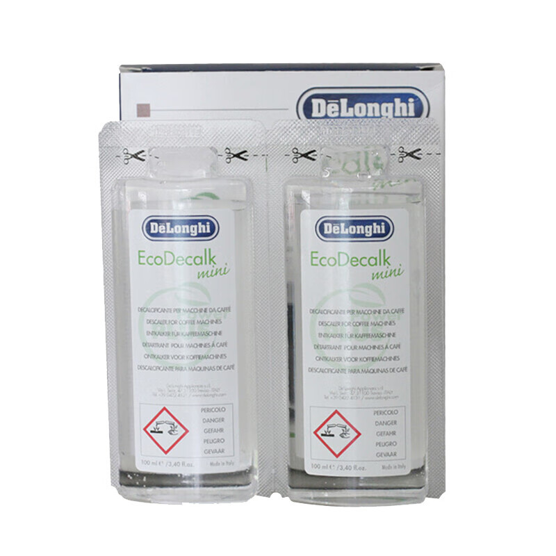 Delonghi [Price Protection 618] Coffee Machine Descaler, Cleaning Solution for Fully Automatic/semi Automatic Coffee Machines, Imported Maintenance-Free Descaling Liquid (100ml*2)