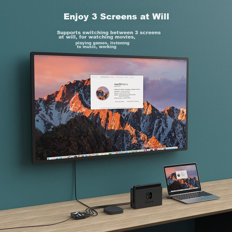 HDMI-переключатель MT-viki MT-SW301-MH, 3 входа 1 выход, 4K@30Hz, поддержка HDMI 1.4, переключение кнопкой или ИК-пультом
