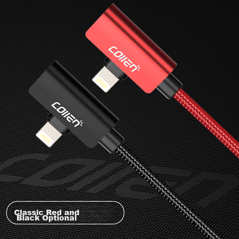 collen 苹果弯头数据线听歌充电二合一音频转换头  抖音吃鸡神器苹果数据线适用于iPhone7/7P/8/8P/x  星空黑