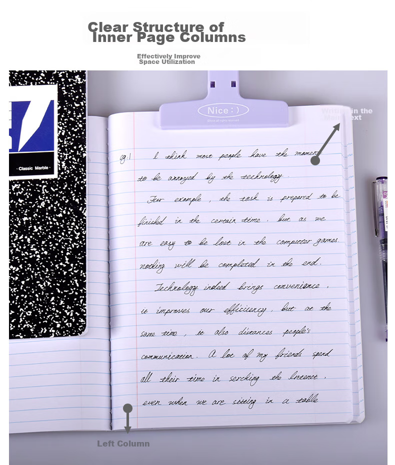 KAISA B5 Soft Notebook, Stitched Binding, 100 Sheets, Lined Paper, Black And White Marble Pattern, Flat-Spreadable Notebook, Thin And Crisp Notebook, 4 Books 5